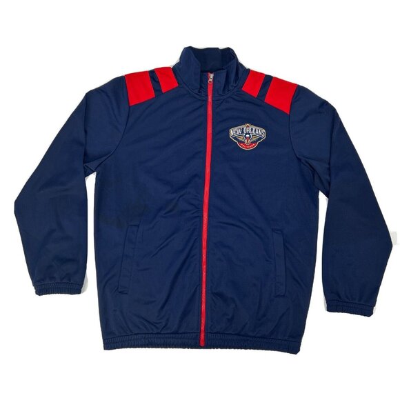 New Orleans Pelicans Jacket Men’s L Blue‎ Full Zip Track GIII by Carl Banks NBA - Picture 1 of 9